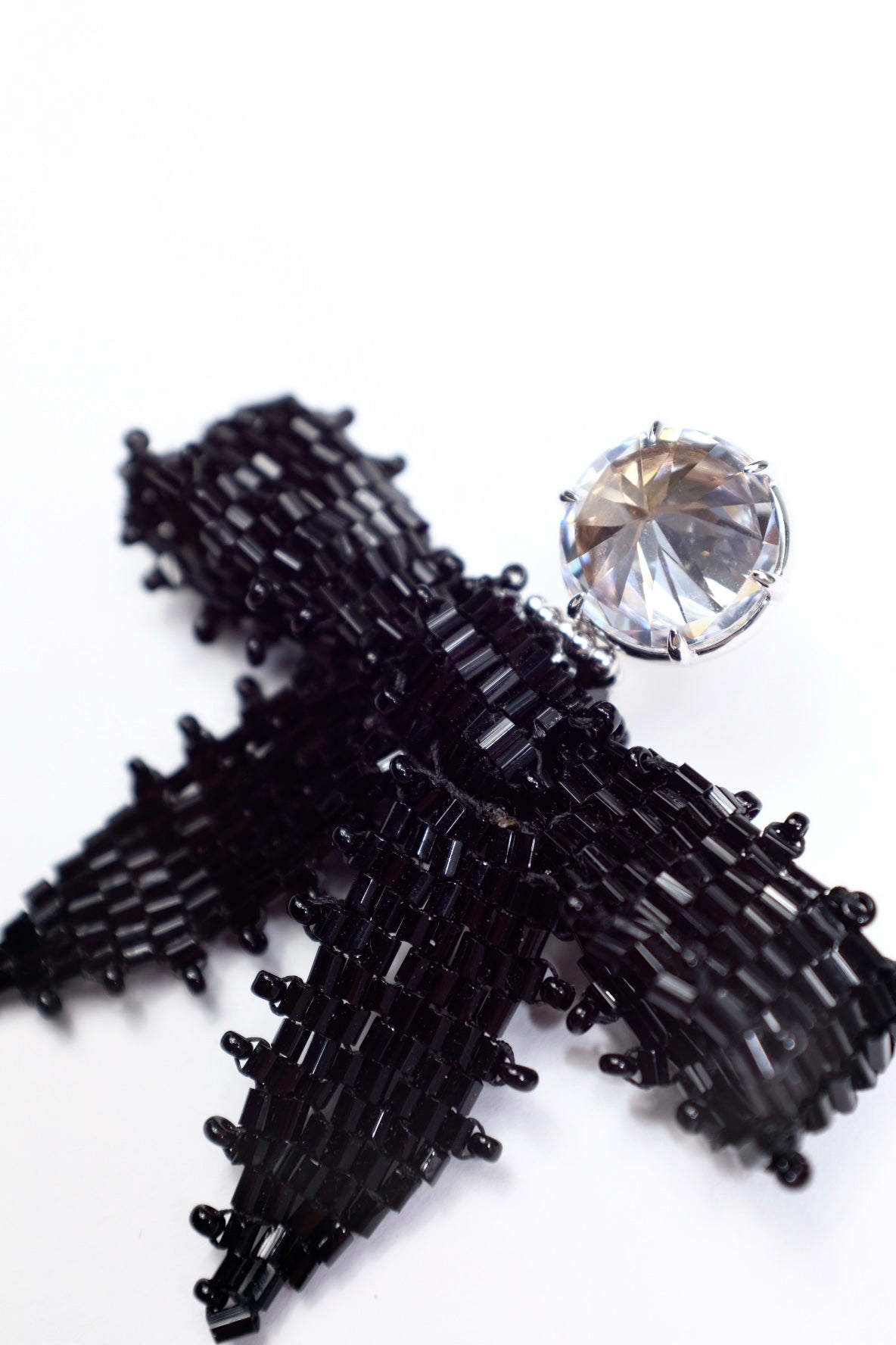 Gemstone Braided Bow Drop Necklace