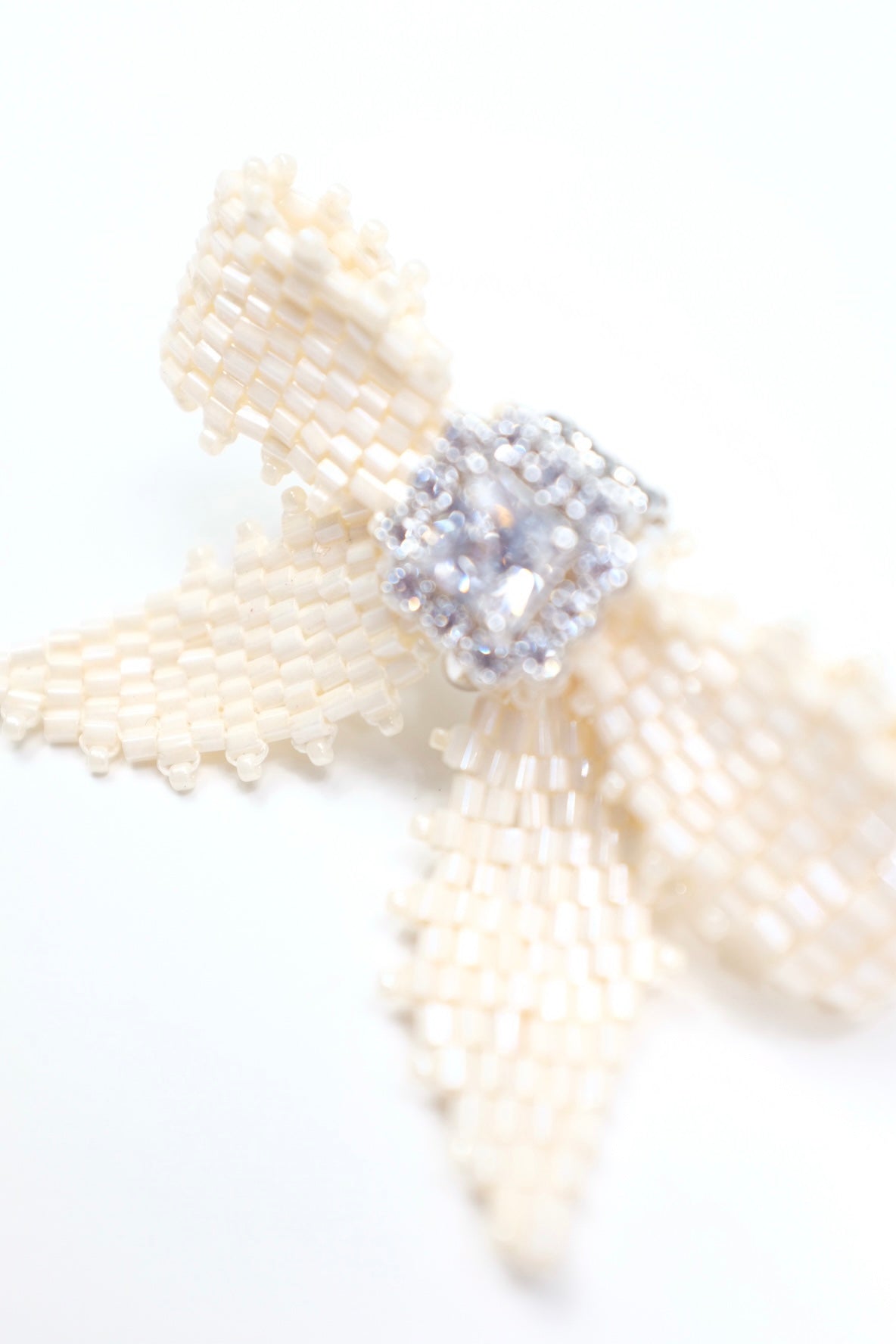 Gemstone Braided Bow Drop Earrings