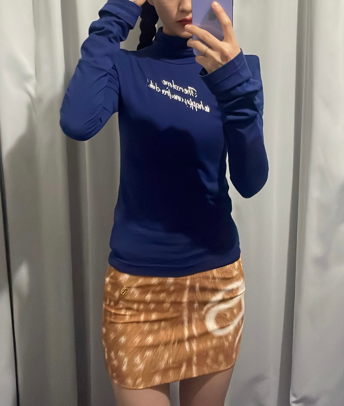 Deer Pattern 'RS' Print Skirt