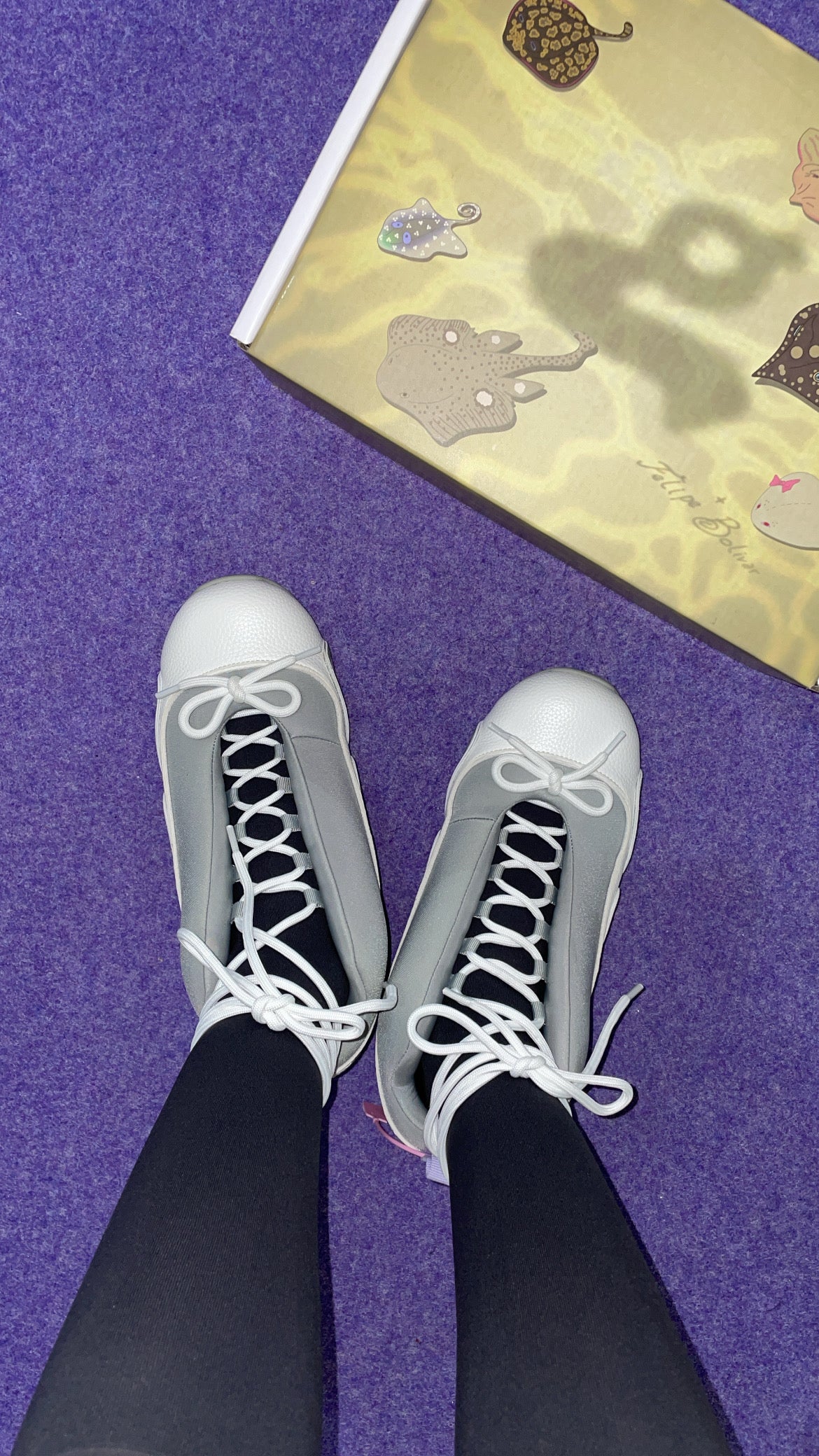 White Bow Basketball Shoes