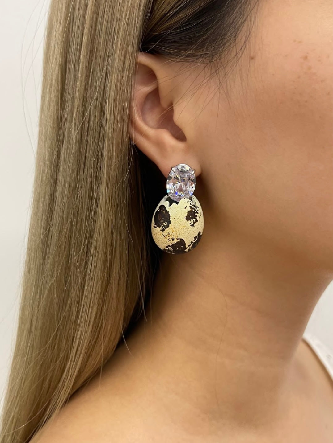 Newborn Gemstone Egg Earrings