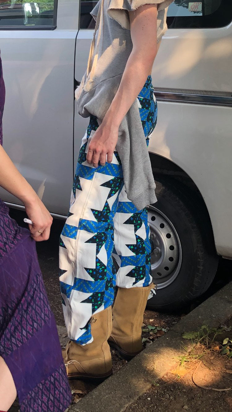 Fake patchwork pants