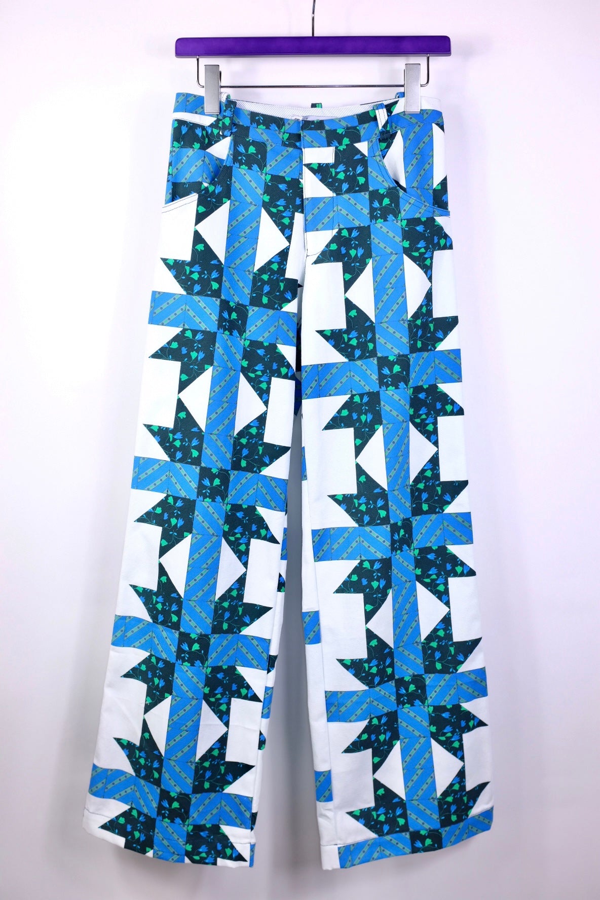 Fake patchwork pants