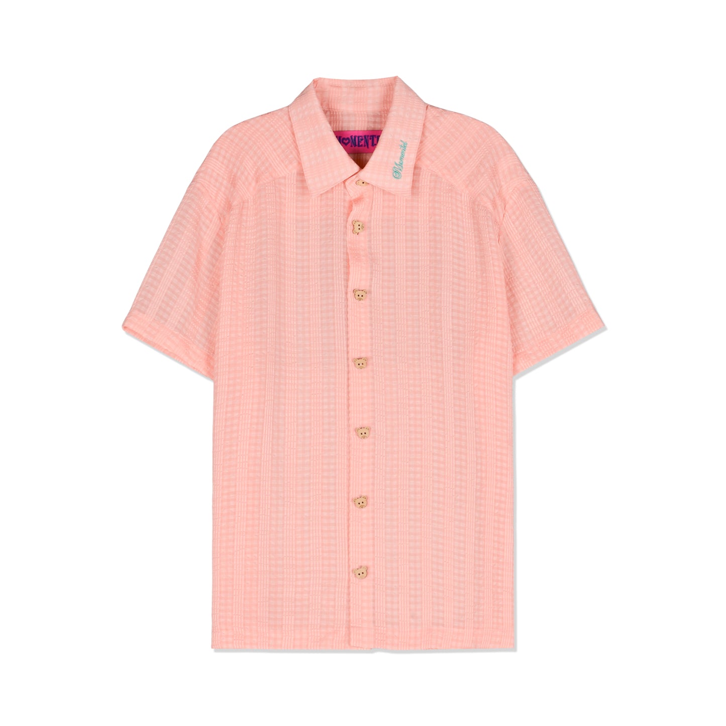 bear button checkered shirt