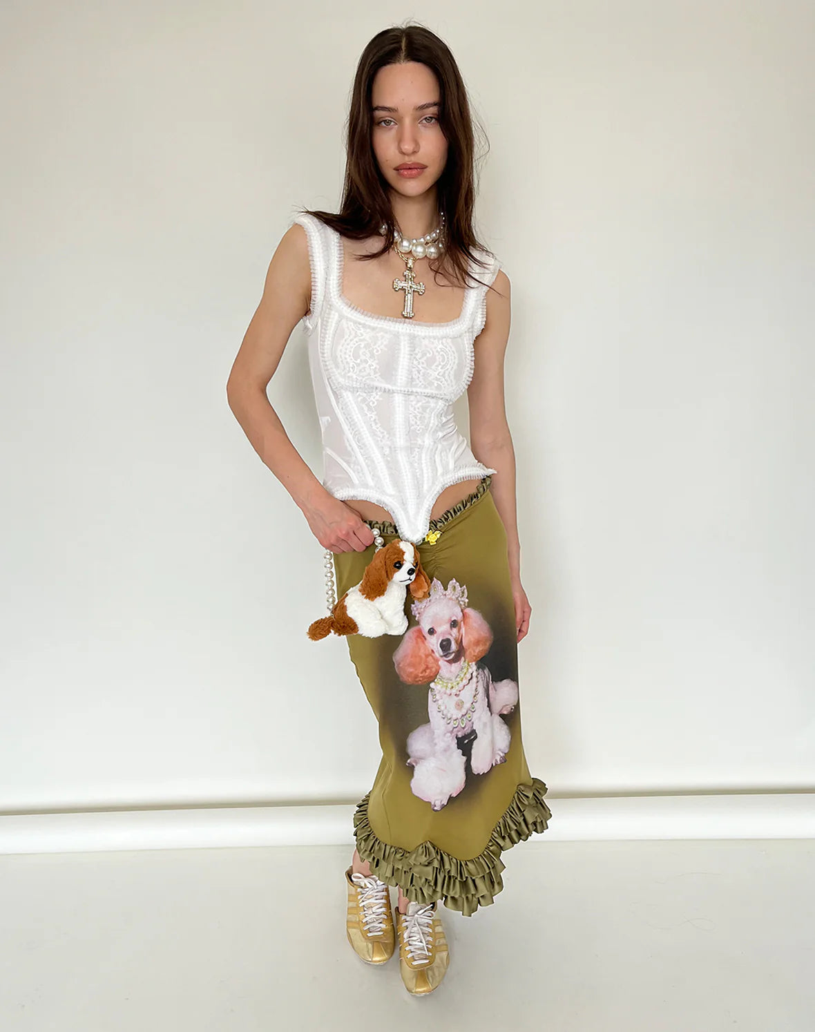 Green Gemstone Poodle Mermaid Skirt