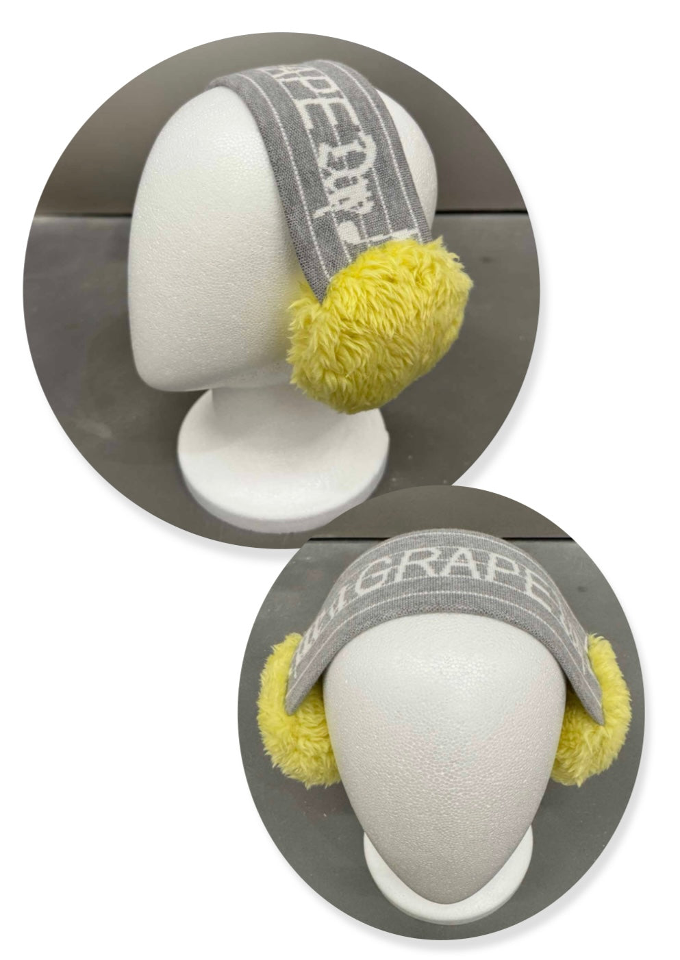 Grey Music Notation Knitted Earmuffs