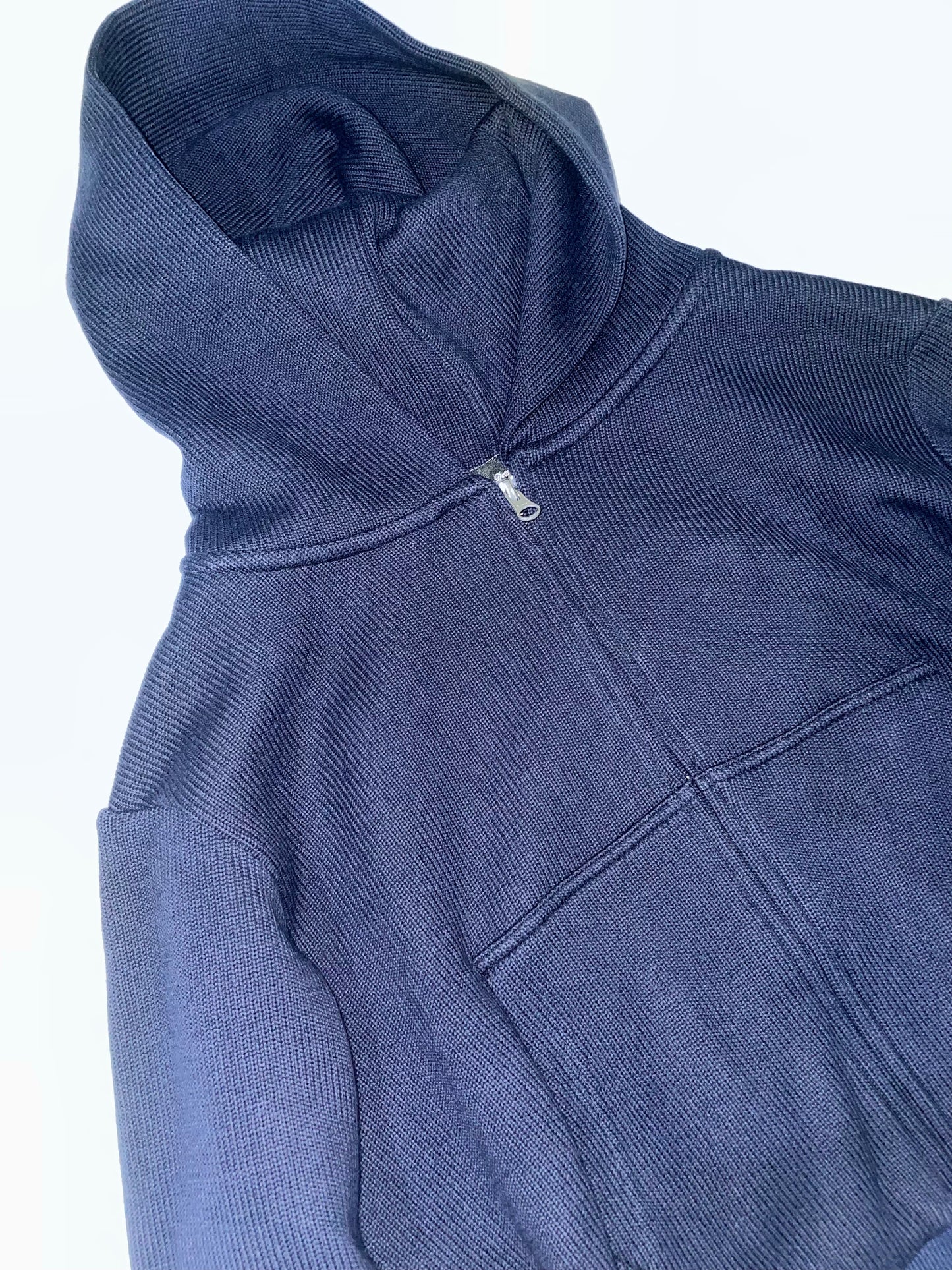 BALLOON HOODIE RIB KNIT