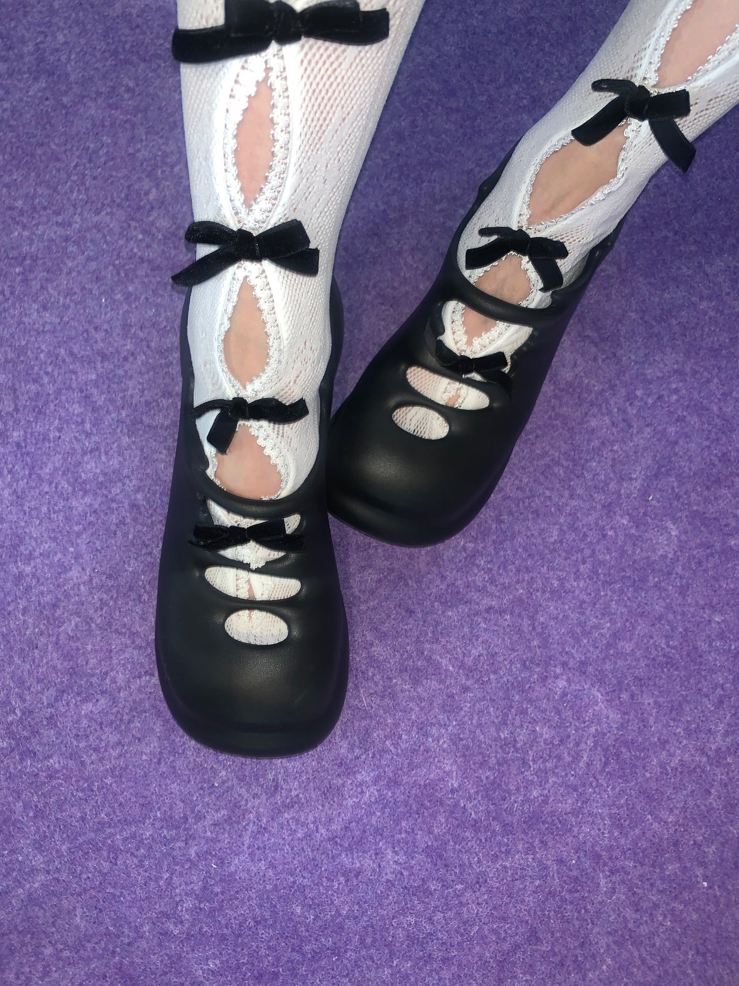 white lace high socks