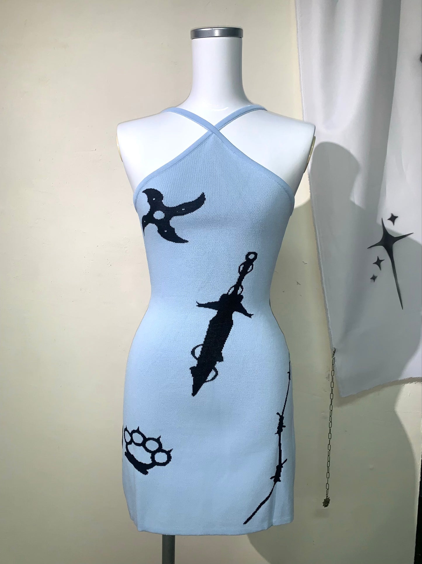 Hidden weapon knit short dress