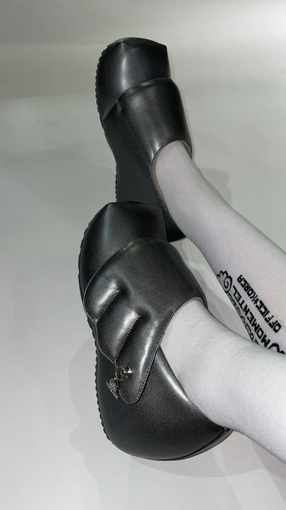 Gray Wing Platform Shoes