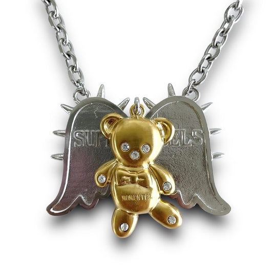 Super angel gold bear necklace