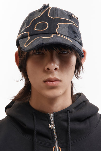 DISTRESSED URCHIN TAG BASEBALL CAP