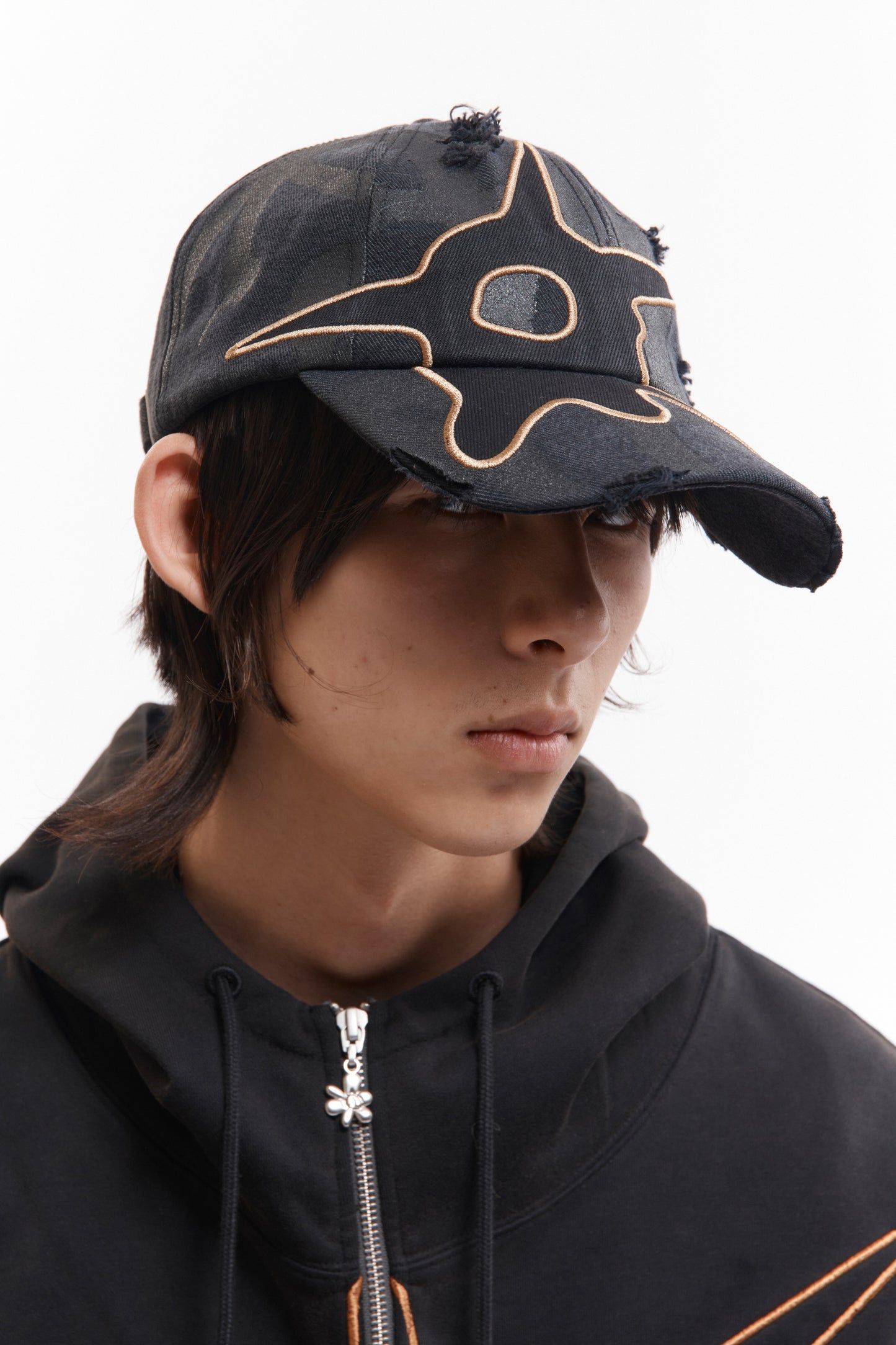 DISTRESSED URCHIN TAG BASEBALL CAP