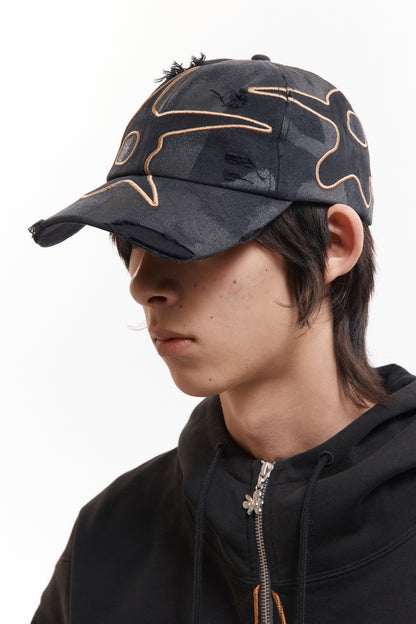 DISTRESSED URCHIN TAG BASEBALL CAP