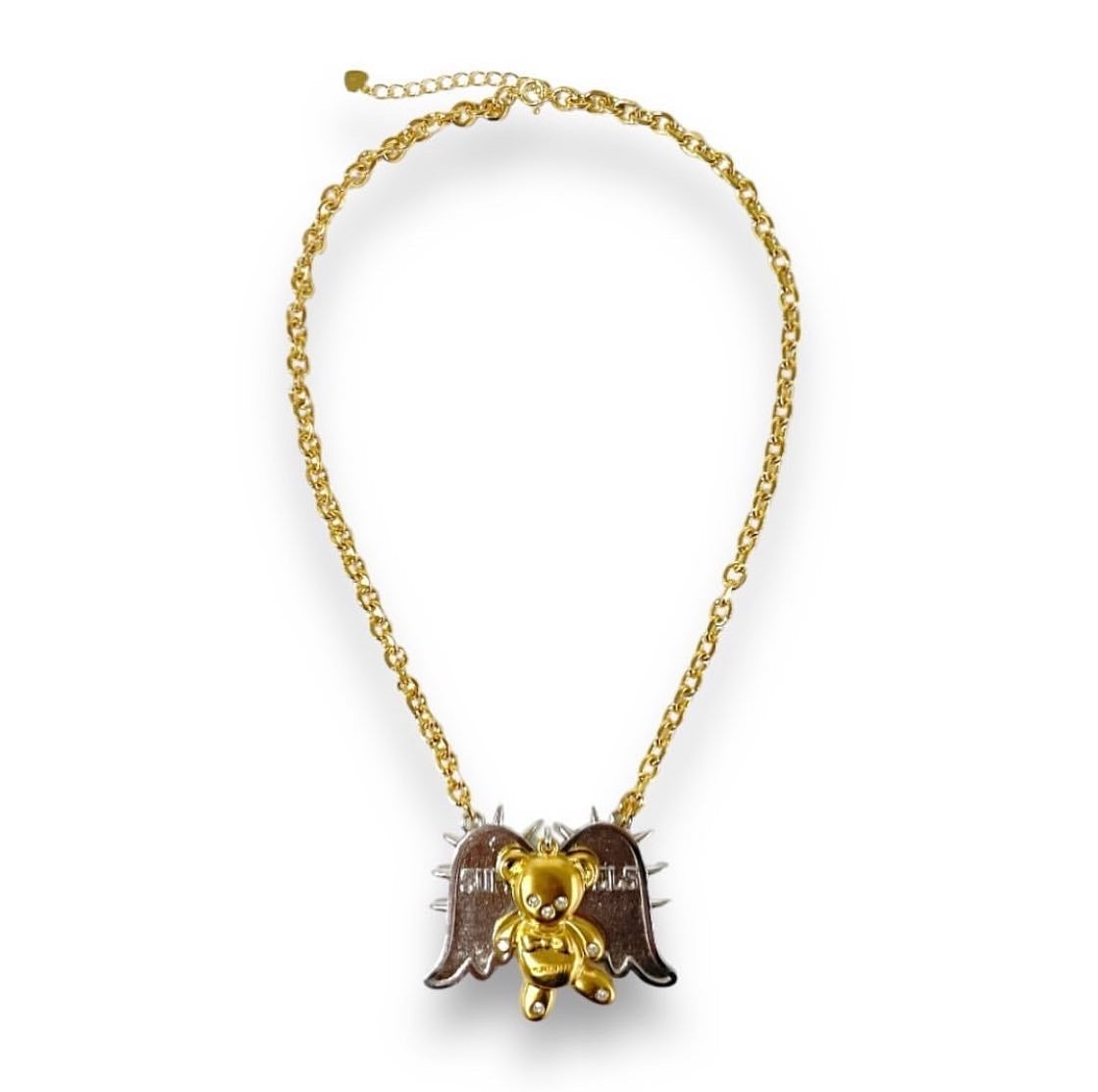 Super angel gold bear necklace