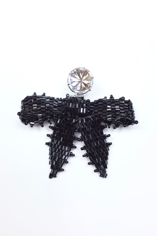 Gemstone Braided Bow Drop Necklace