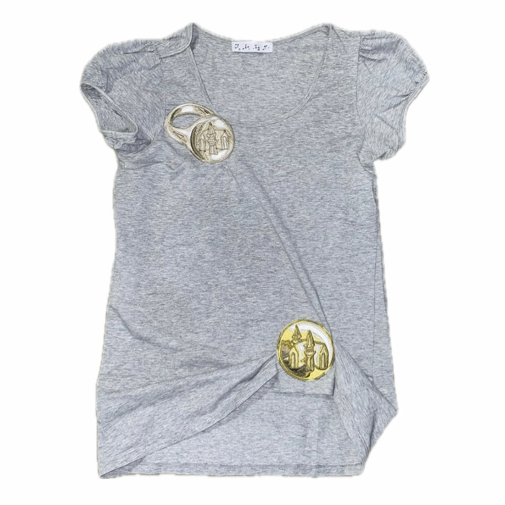 coin and ring embroidery patch top