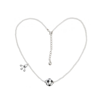 fomulo football crystal beads necklace