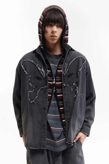 NAMES GO BY HOODED ZIP THRU KNIT