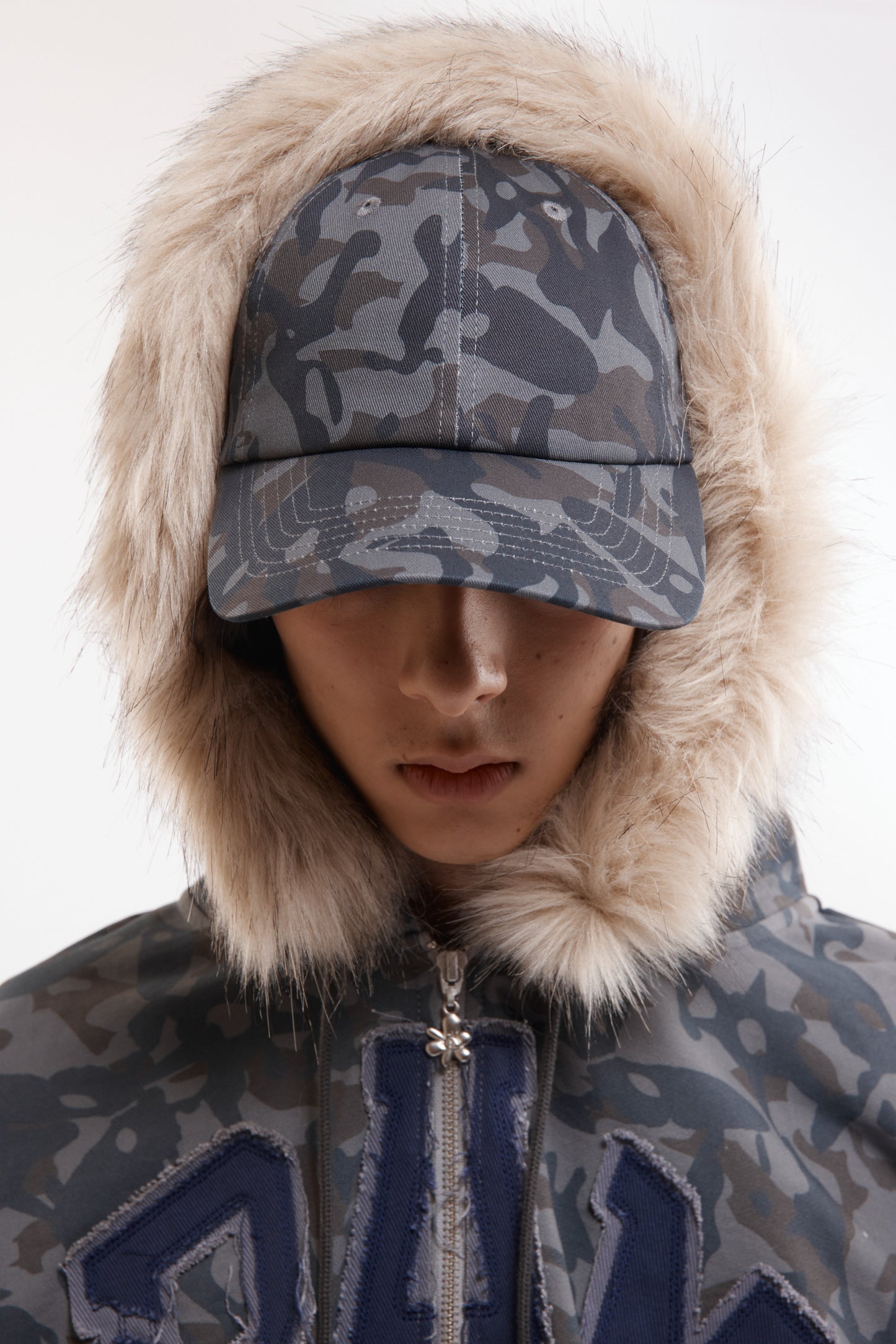 ABCFUR TRIM HOODED ZIP THRU SWEAT
