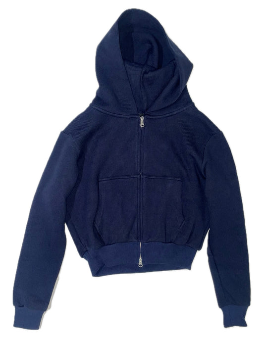 BALLOON HOODIE RIB KNIT
