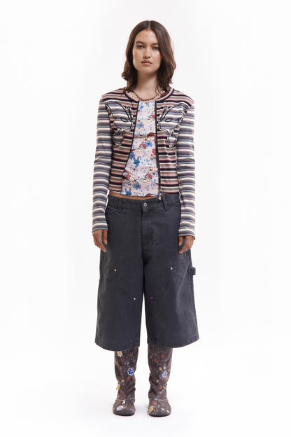 LINE WALKS STRIPED CARDIGAN
