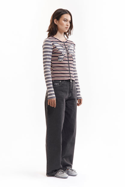 LINE WALKS STRIPED CARDIGAN