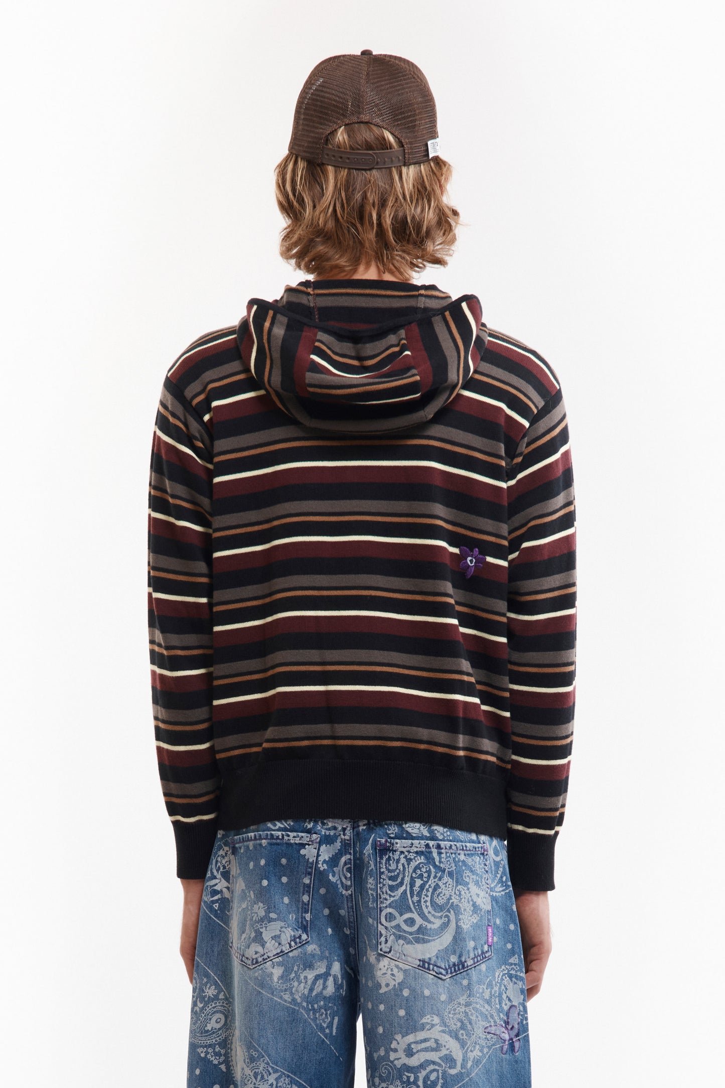 NAMES GO BY HOODED ZIP THRU KNIT