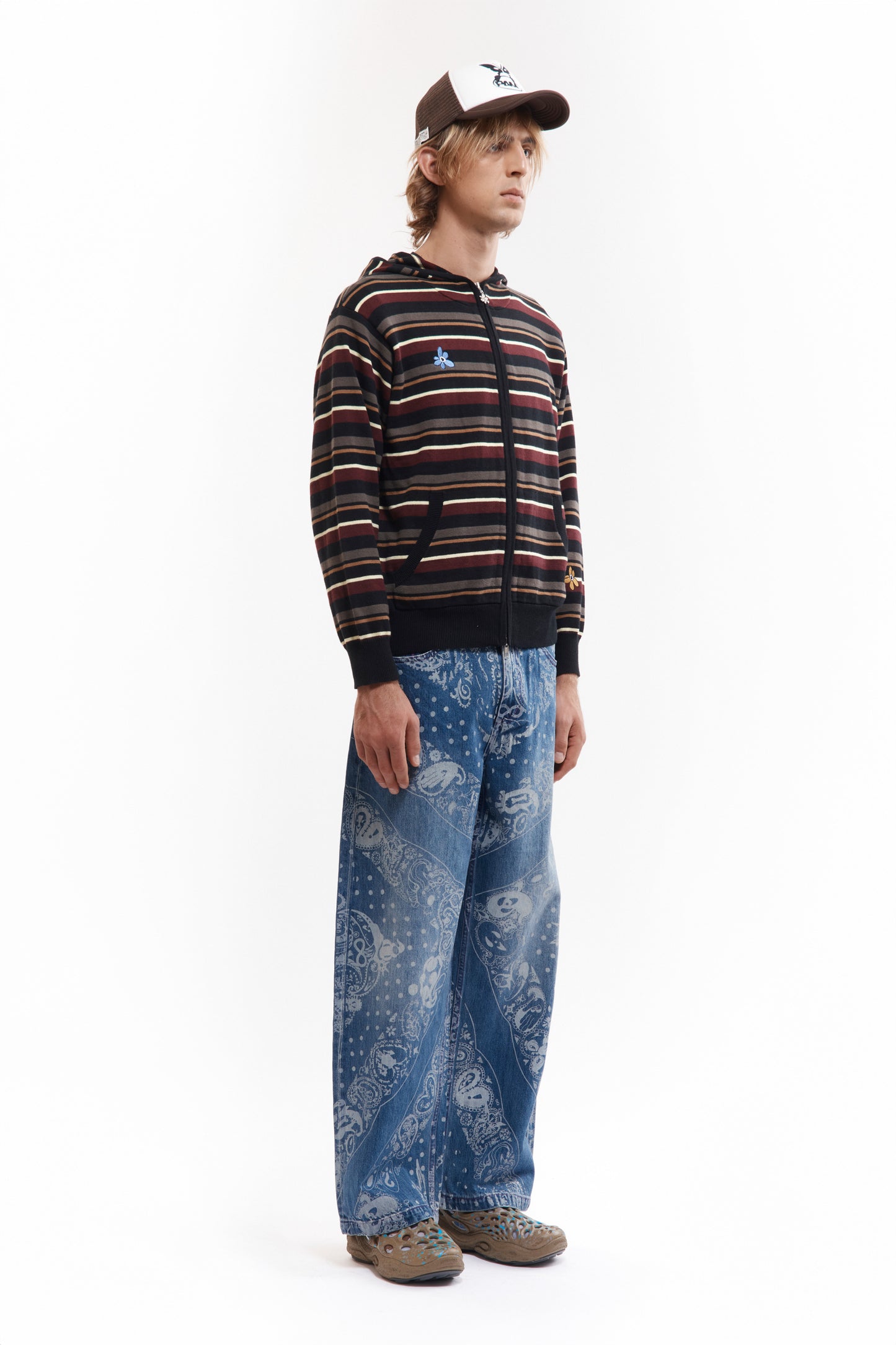 NAMES GO BY HOODED ZIP THRU KNIT