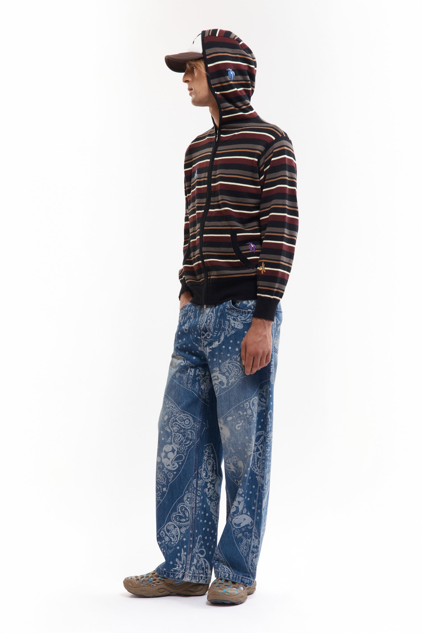 NAMES GO BY HOODED ZIP THRU KNIT