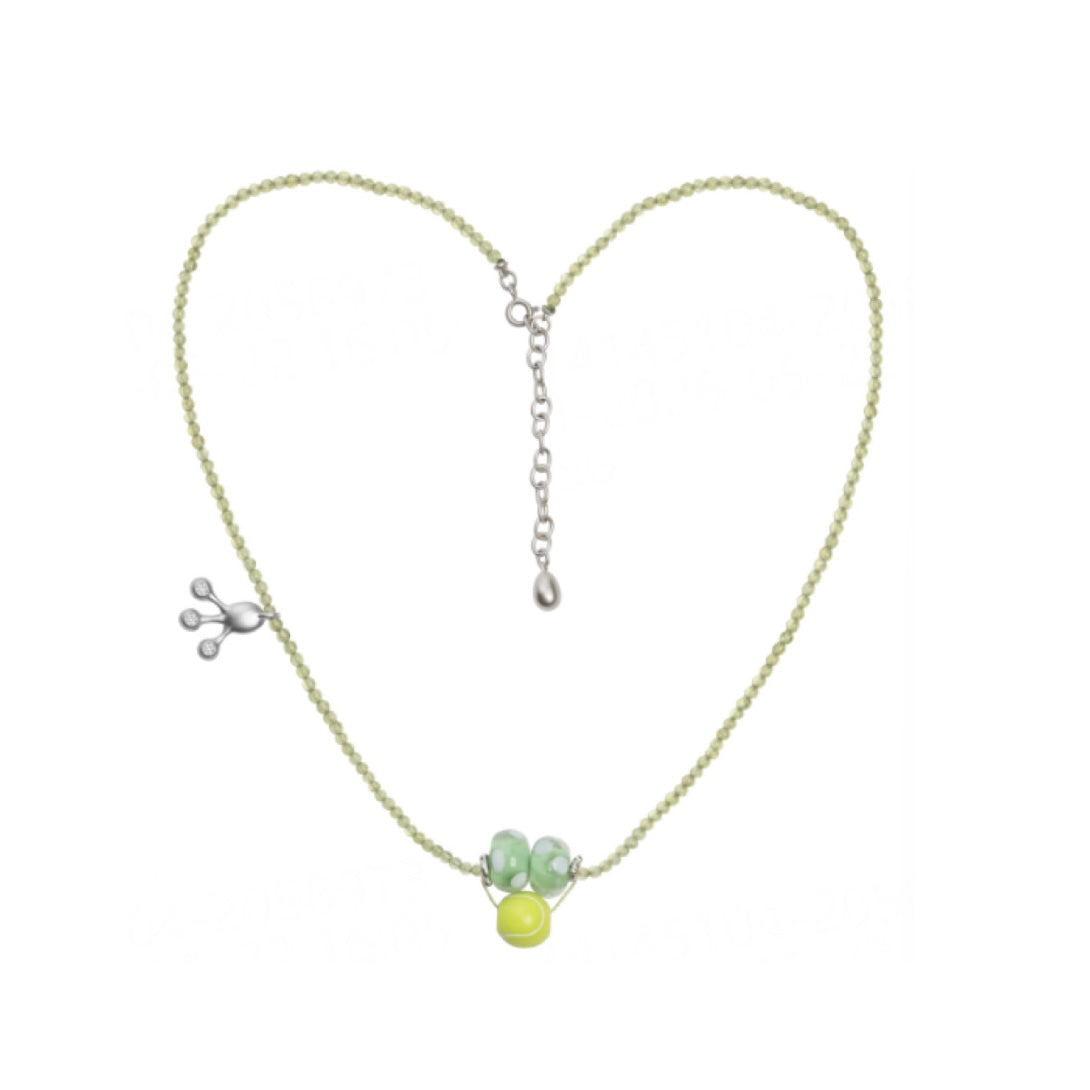 fomulo tennis crystal beads necklace