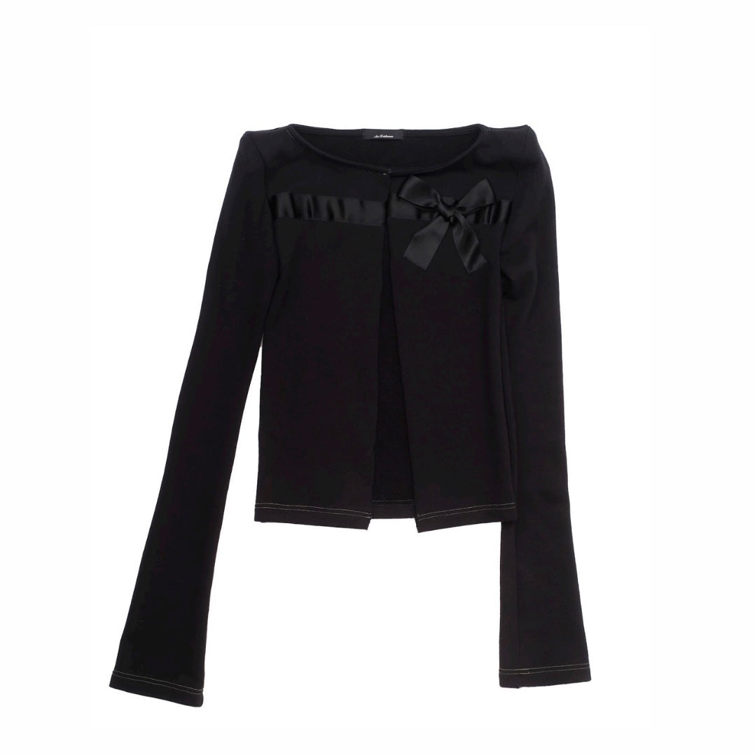 BOW SHOULDER CARDIGAN