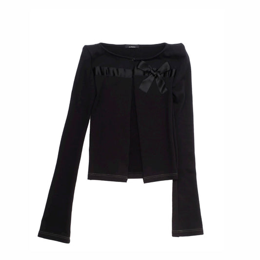BOW SHOULDER CARDIGAN