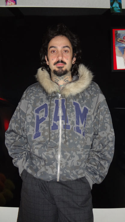 ABCFUR TRIM HOODED ZIP THRU SWEAT