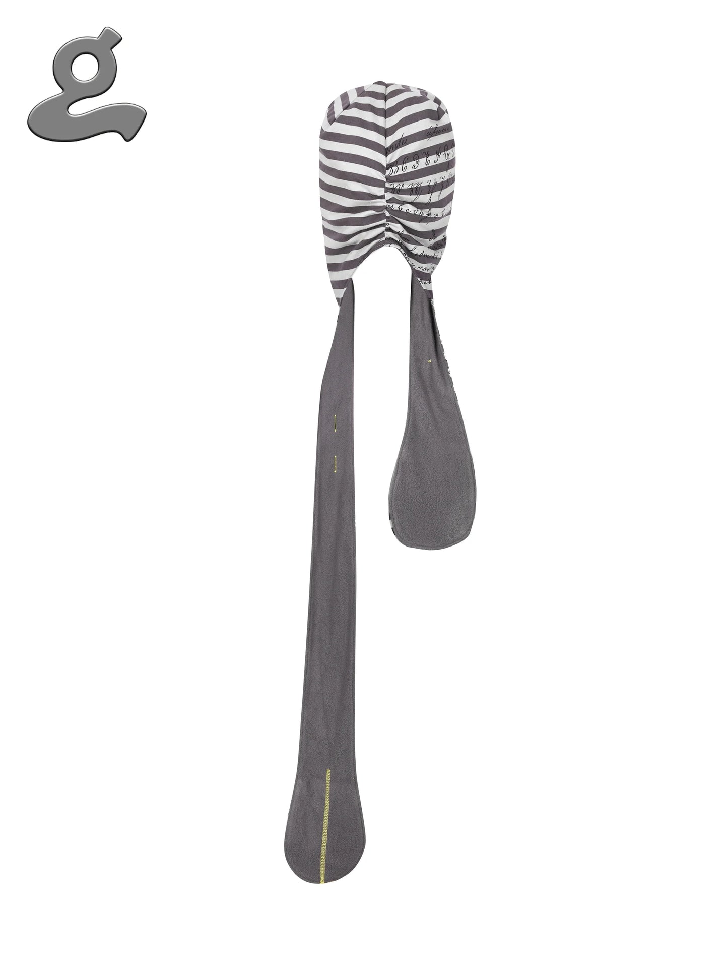 Code Print Striped 2-in-1 Hooded Scarf