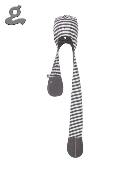 Code Print Striped 2-in-1 Hooded Scarf