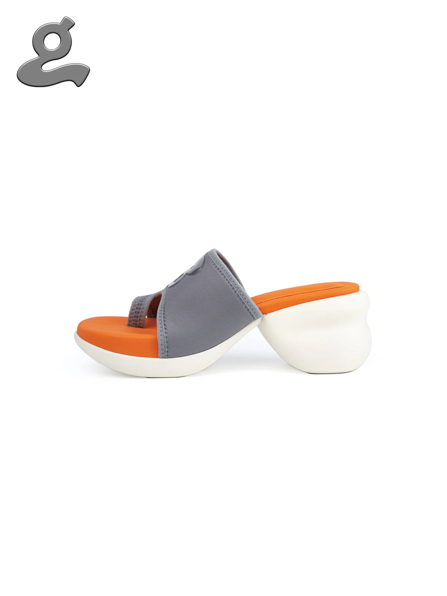 ORANGE/GREY ASYMMETRIC SPLIT-TOE SANDAL