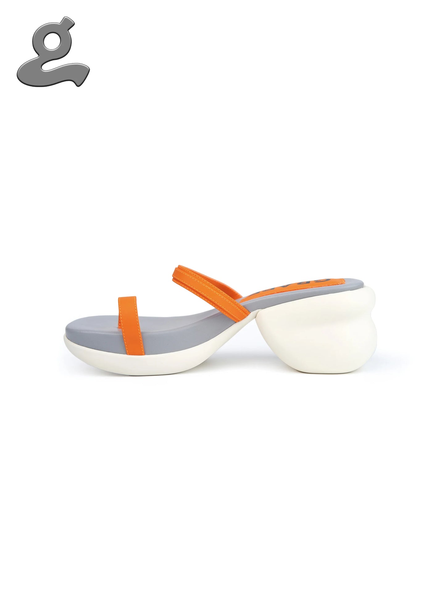 ORANGE/GREY ASYMMETRIC SPLIT-TOE SANDAL