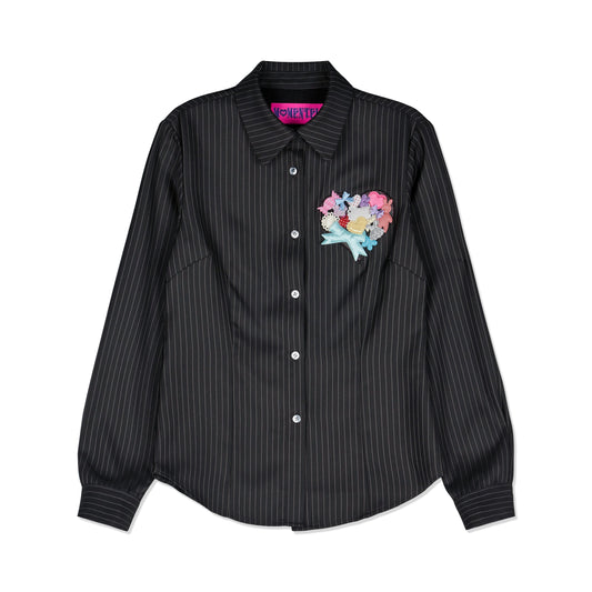 Heart Velcro Stripe Shirt