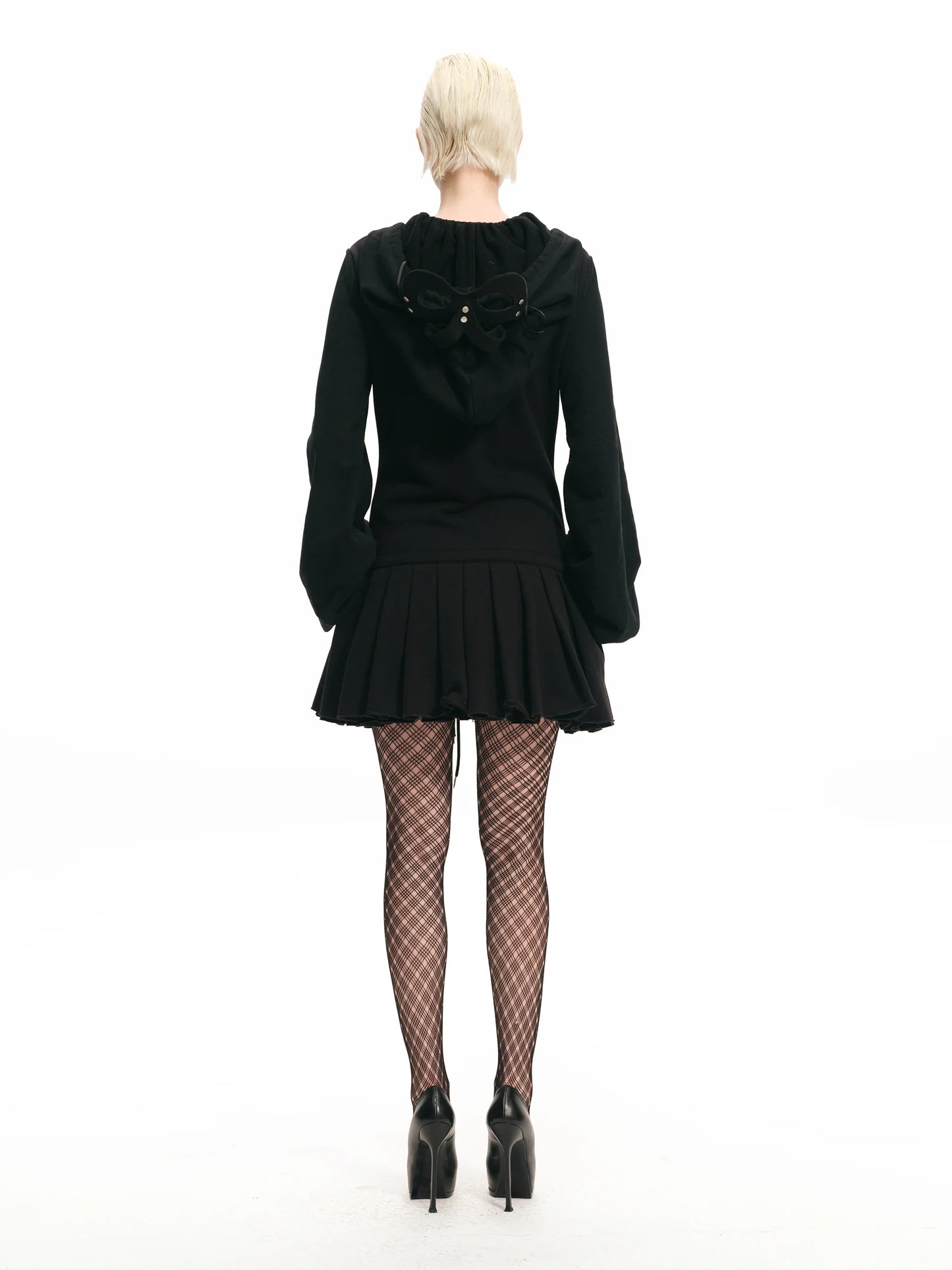 Handmade Black Devil Mask Hoodie Dress