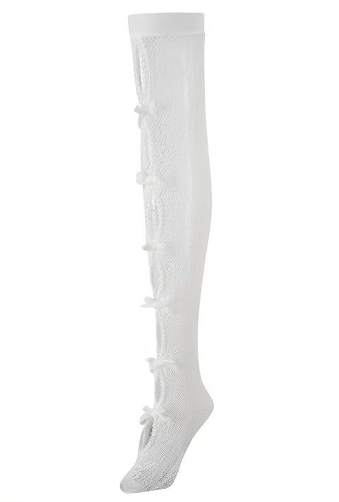 White Bow White Lace Ankle Socks