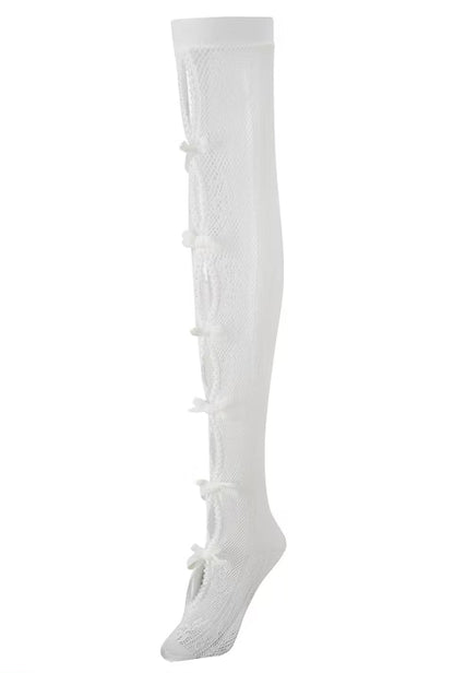 White Bow White Lace Ankle Socks