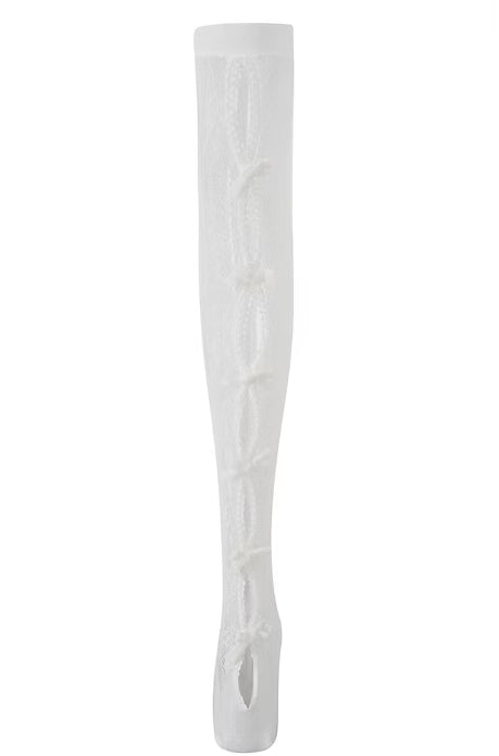 White Bow White Lace Ankle Socks