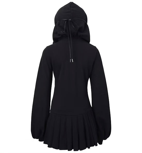 Handmade Black Devil Mask Hoodie Dress