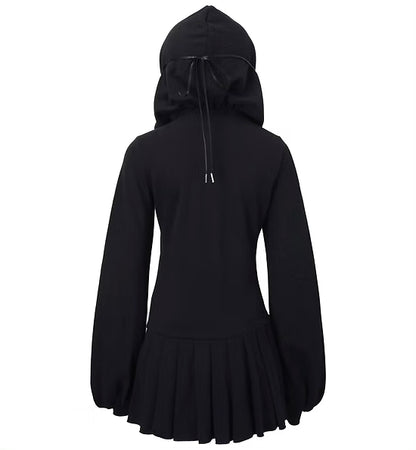 Handmade Black Devil Mask Hoodie Dress