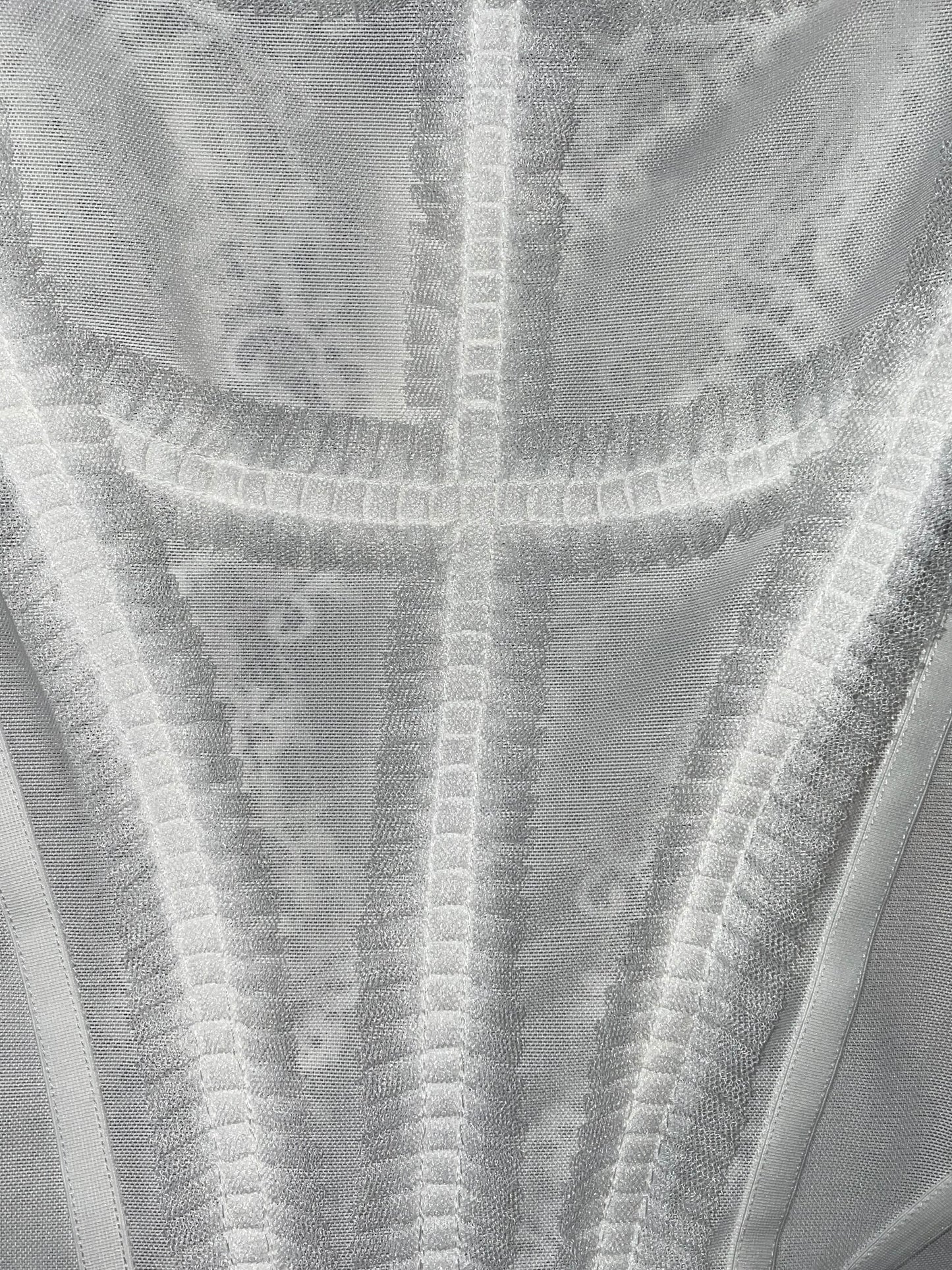 White Lace Trim Mesh corset