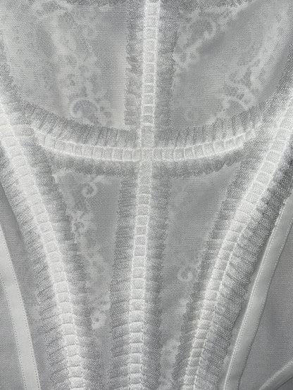 White Lace Trim Mesh corset
