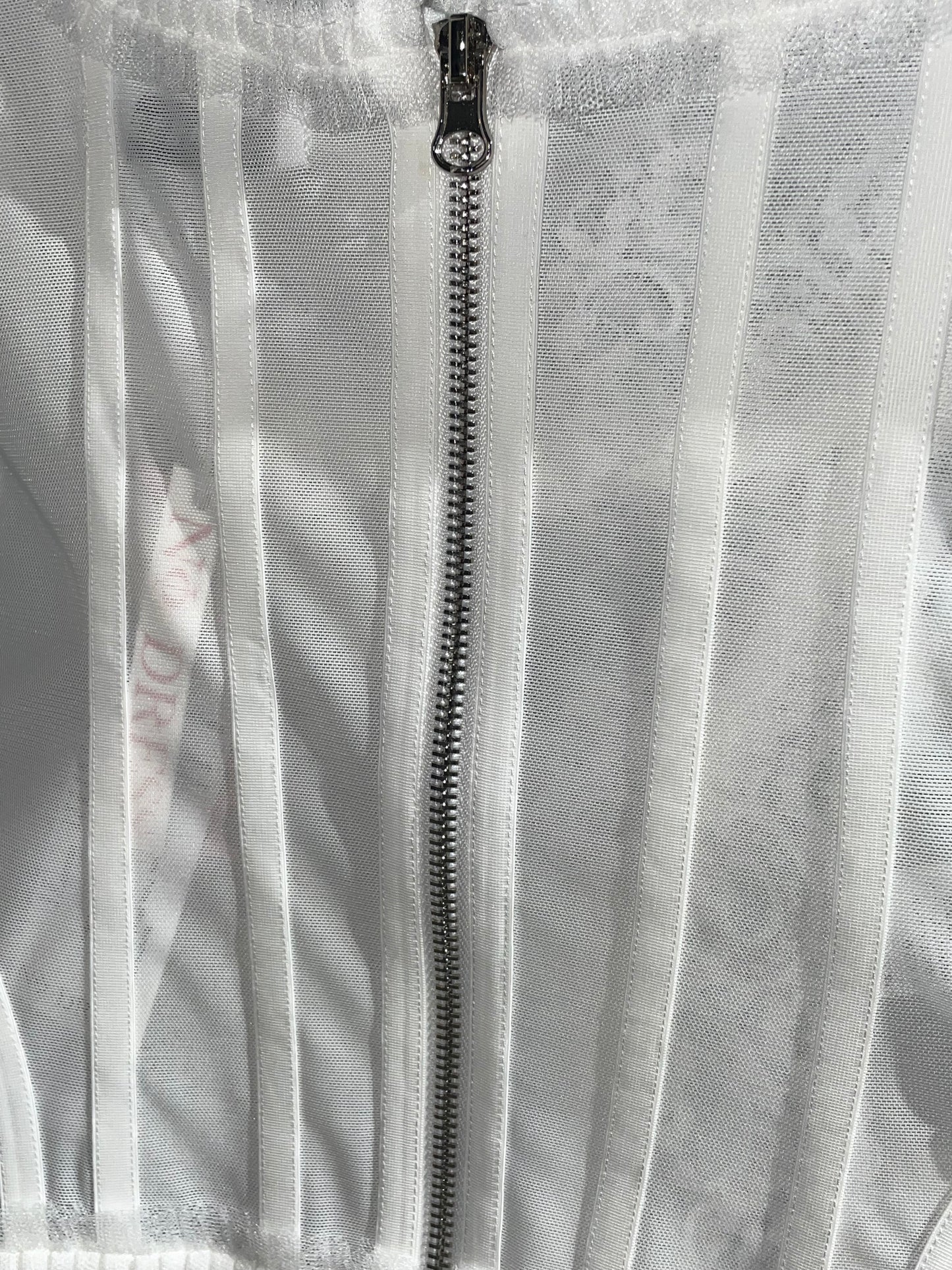 White Lace Trim Mesh corset