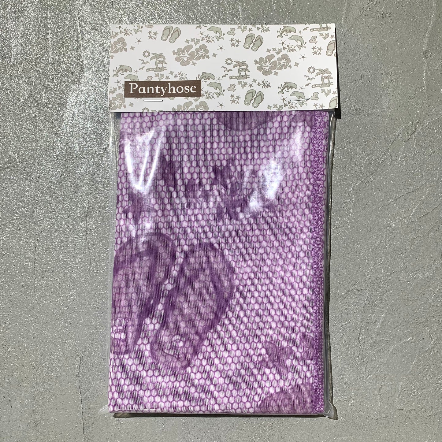 Purple lace print pantyhose