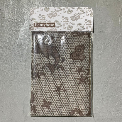 Brown lace printed pantyhose